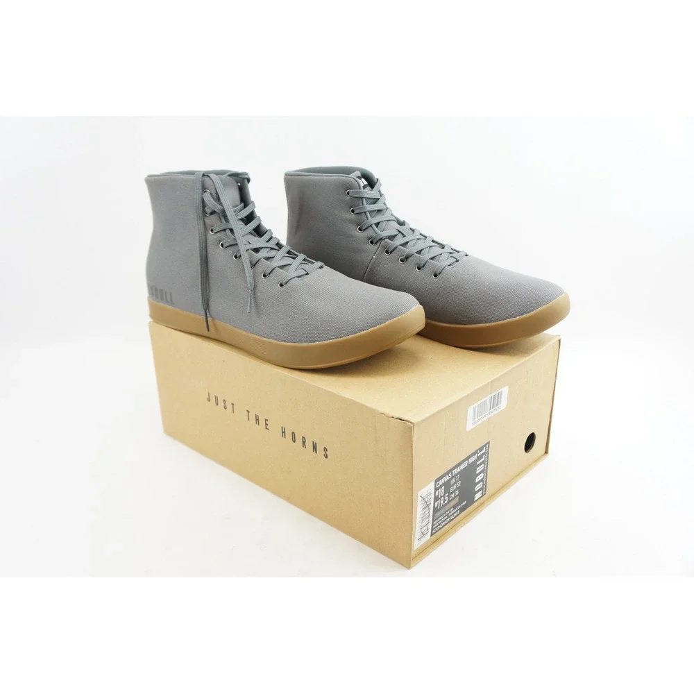 NIB NOBULL Canvas Trainer High Top Dark Grey Gum‎ Sole Sneakers Shoes M18 W19.5